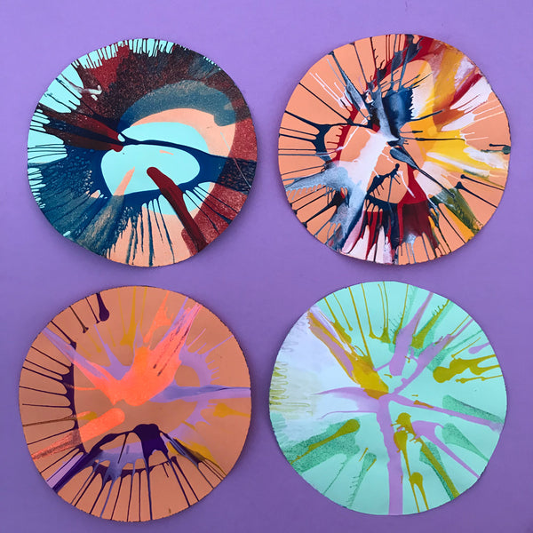 colourful paint spin art
