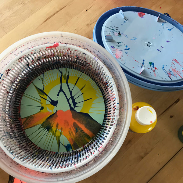 making art in a salad spinner