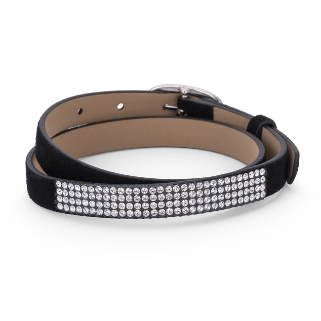  Stylish Black Colored Wrap Bracelet with Crystals