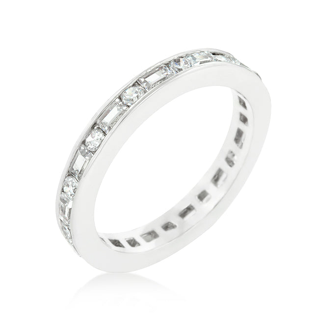  Alternating Cubic Zirconia Eternity Band