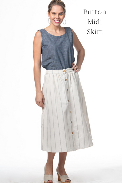 The Button Midi Skirt