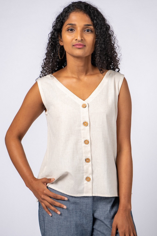 Sleeveless Reversible Top v-neck