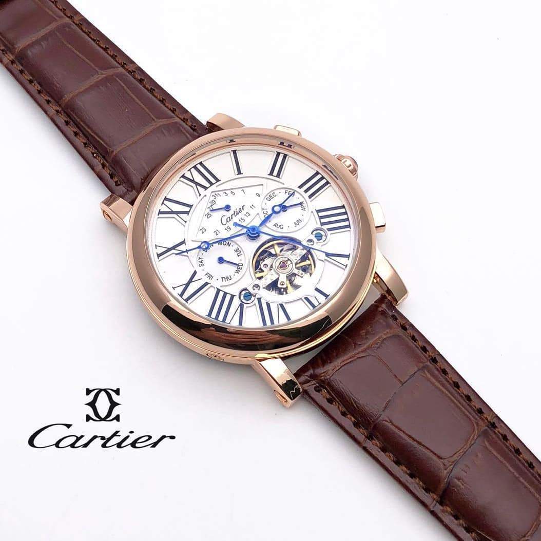 cartier white self winding mens watch