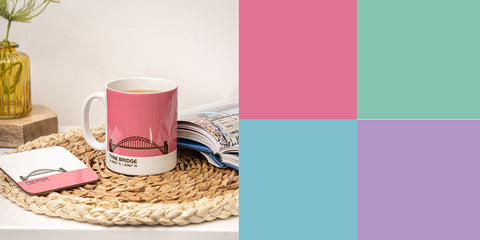Newcastle Mugs Colour block Pantone Pink Mint