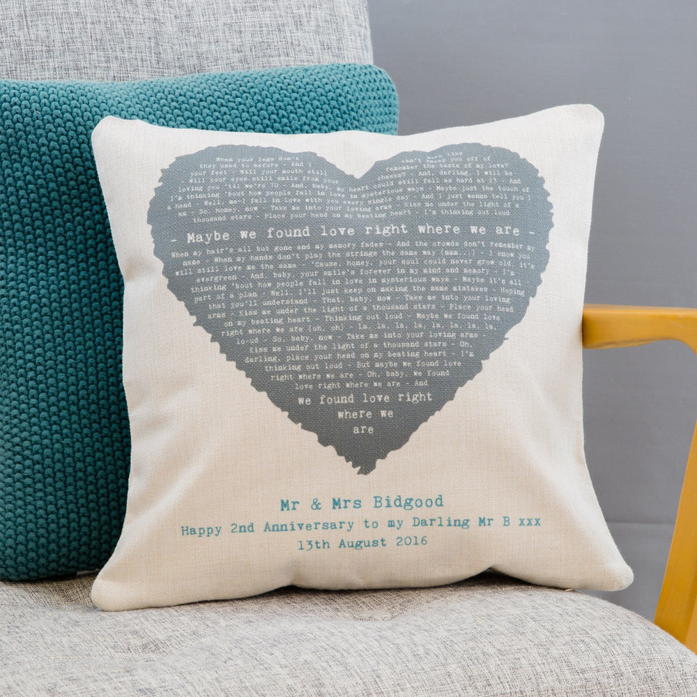 2nd Anniversary Gift For Her Custom Song Lyrics Pillow Personalized Gift For Newlyweds And Anniversary Gift Valentine S Day Bridal Gift Home Living Home Decor Jan Takayama Com