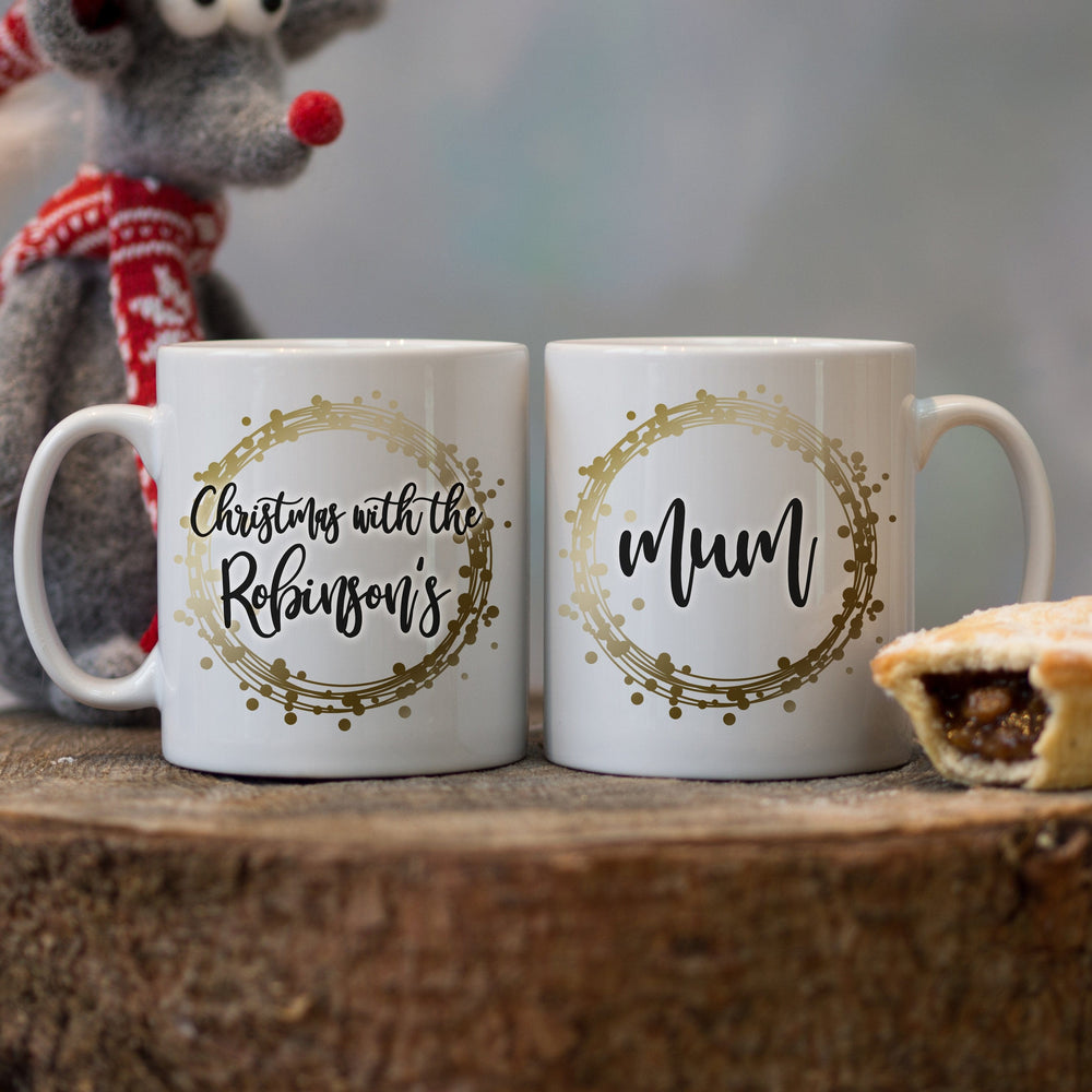 Personalised Christmas Mug  Modern Metallic Effect Design  