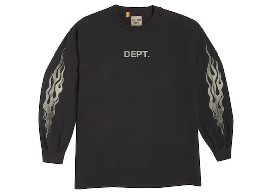 Gallery Dept. Flames L/S T-Shirt Black – Premier Hype