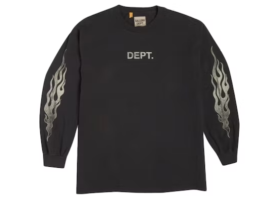 Gallery Dept. Flames L/S T-Shirt Black