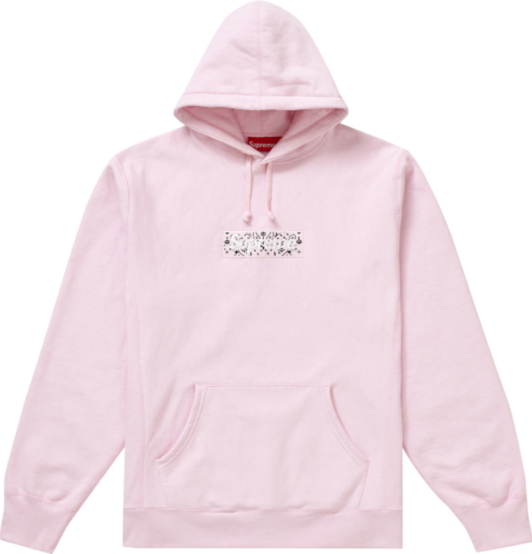 Supreme Bandana Box Logo Hooded Sweatshirt Pink