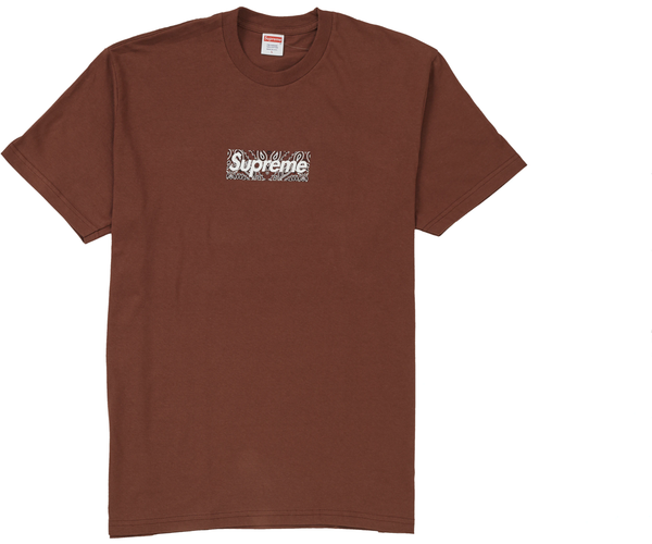 Supreme Bandana Box Logo Tee Brown – Premier Hype