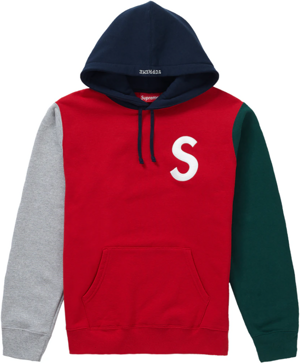 Supreme S Logo Colorblocked Hooded Sweatshirt Red – Premier Hype