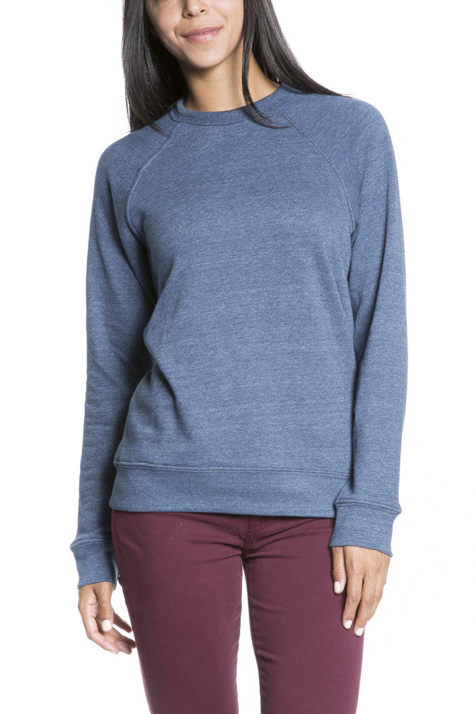 OBEY Triblend Raglan Crew Sweatshirt in Dress Blue | Shop Adorn