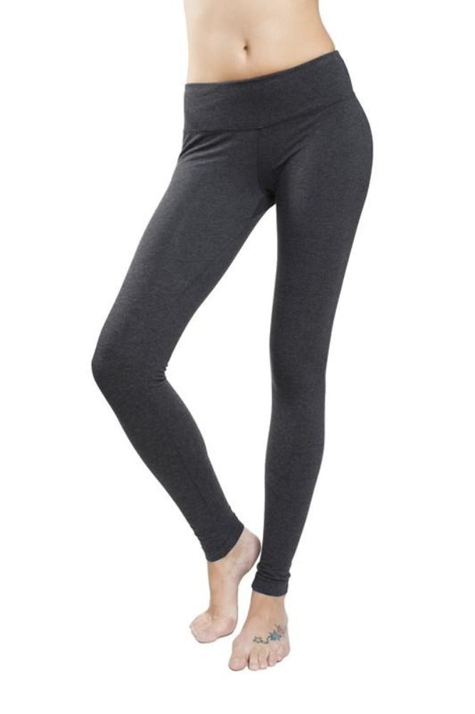 Hard Tail Flat Waist Ankle Leggings in Dk. Charcoal – Adorn