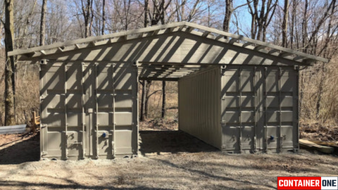 Build a shipping container home and still have a giant garage! Do you know  who built this home? C…