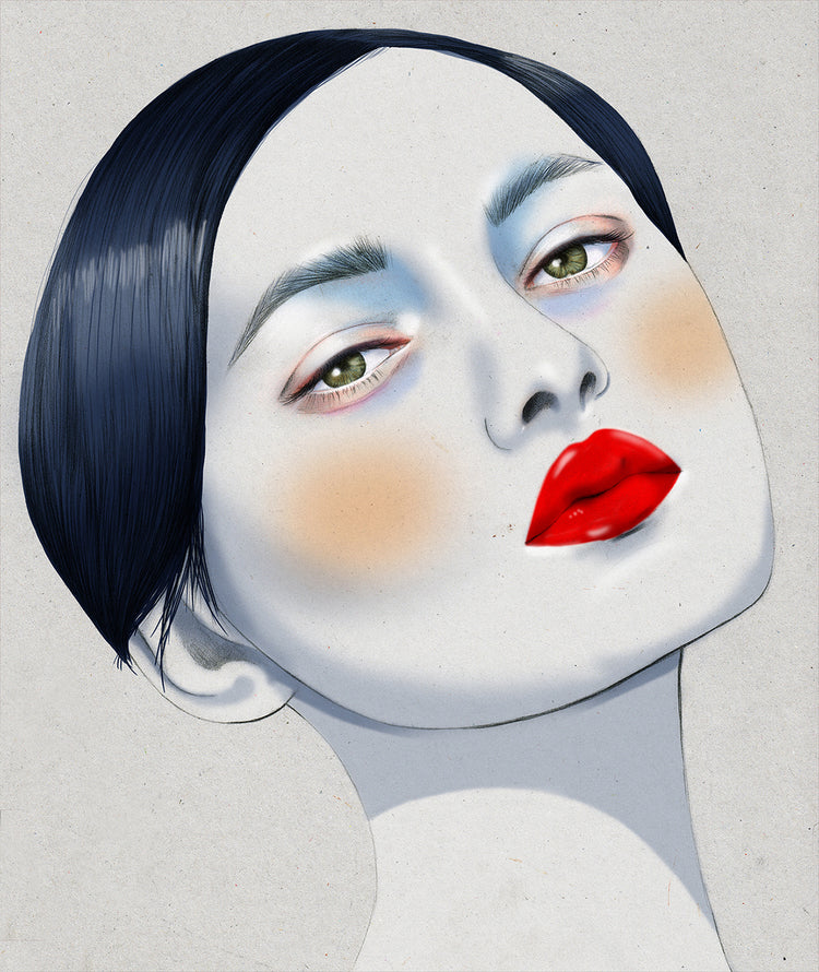 Laud magazine fashion beauty makeup girl illustration by Melbourne based illustrator Kelly Thompson