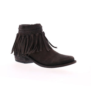 Fringe Vegas Black Bootie "Laura" LB-711183