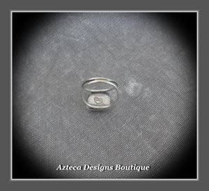 Reserved!!!! Rosecut Blue Sapphire+Argentium Silver+Brass+Hand Fabricated Ring