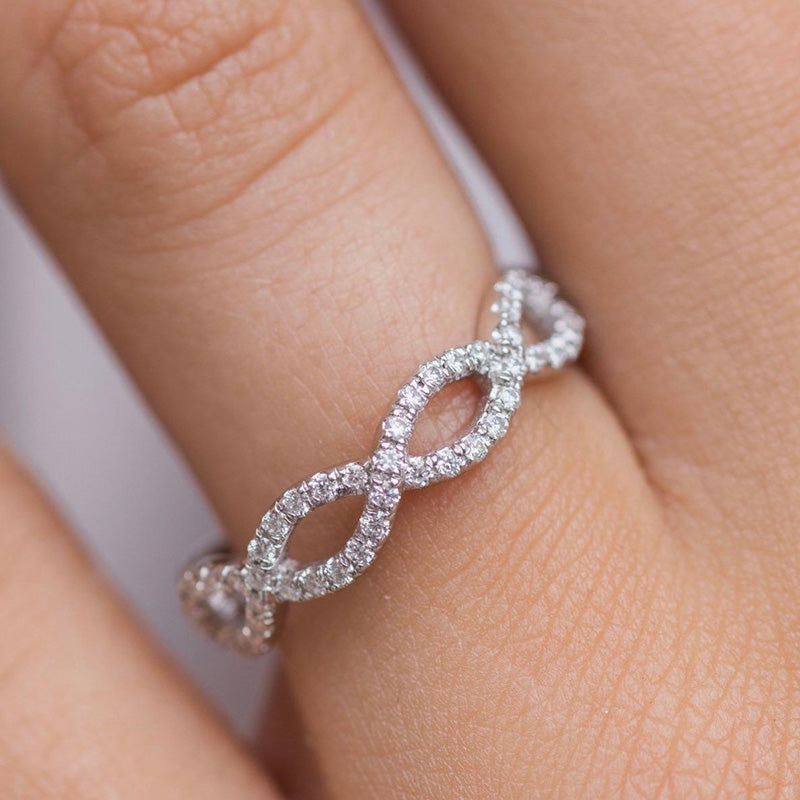 Classic Infinity Wedding Band for Women In Sterling Silver