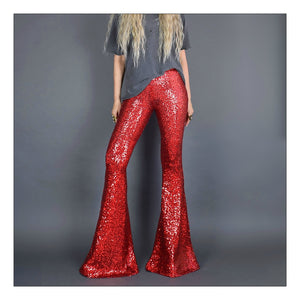 red sequin bell bottoms