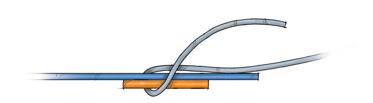 Fly Fishing Knots. How to tie the nail knot step one