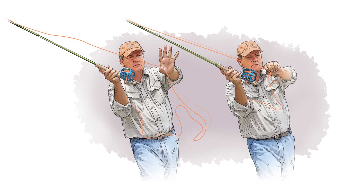 Fly casting tips how to shoot fly line step three