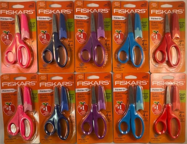 Fiskars 124582-1024 7 Non-stick Precision Tip Student Scissors 10-pair 