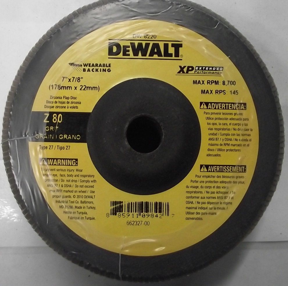 DEWALT DW8212 4-1/2-Inch by 7/8-Inch Z80 T27 Flap Disc Extended Perfor