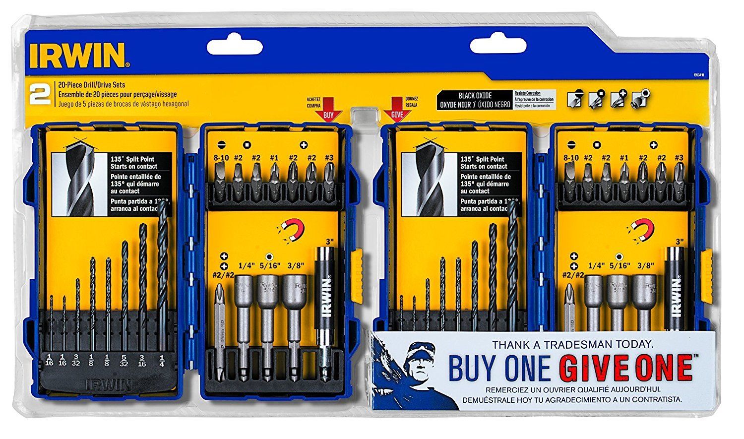 BLACK+DECKER 23-Piece Black Oxide Drill Bit Set, BDABLKOX-23M 