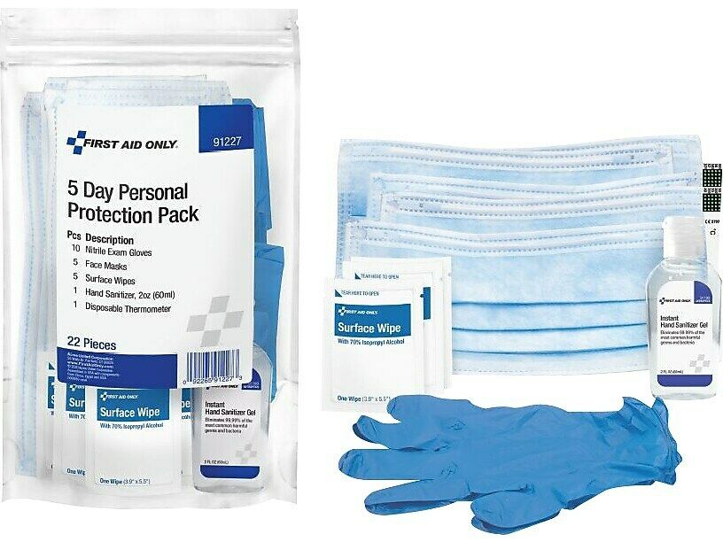 First Aid Only 91227 Five-Day Personal Protection Kit, 6 - 22 Pieces/P
