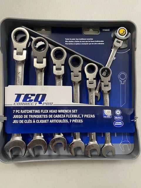 TEQ Correct Pro 9700 SAE Ratcheting Wrench Set Flexible Head Combinati