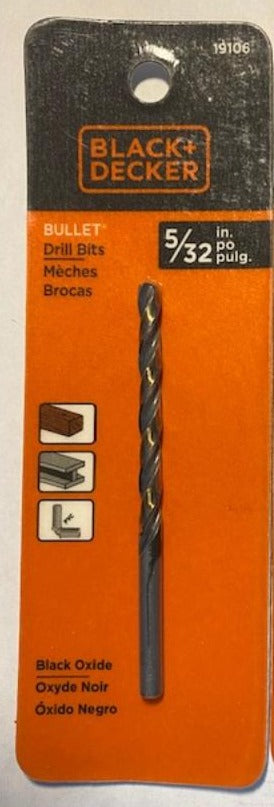 Black & Decker 19108 1/4Bullet Carded Premium HSS Drill Bit Multiple