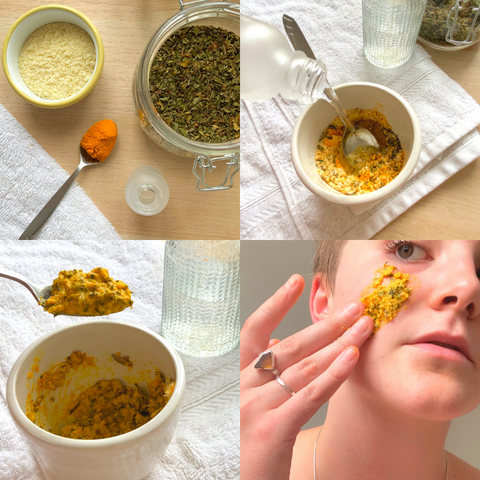 Tabitha Eve Eco Friendly Zero Waste Plastic Free Vegan Biodegradable Ethically Handmade Beauty Skincare DIY Kitchen Skincare Turmeric Green Tea Almond Mask