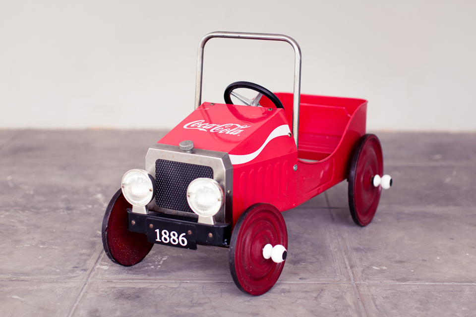 coca cola pedal car