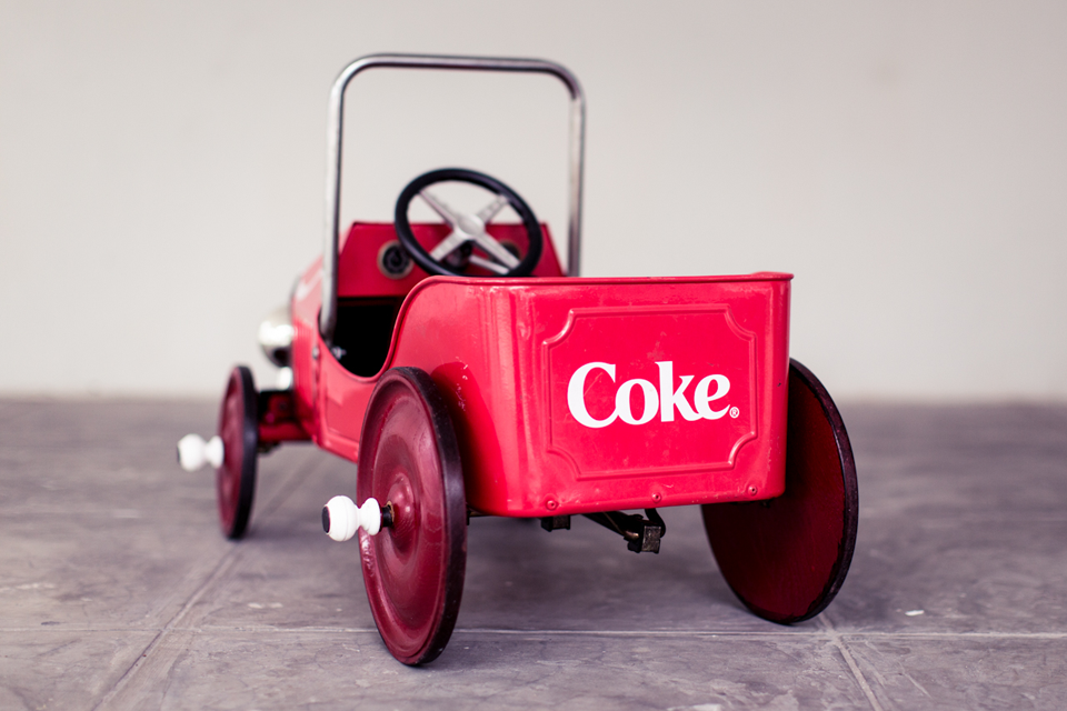 coca cola pedal car