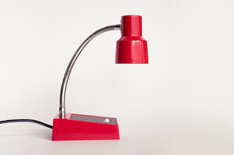 red vintage lamp