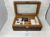 FACTORY FLOOR SALE #209 -  LIMITED EDITION BEVELED GLASS TOP 30125 BY DANIEL MARSHALL 125 CIGAR HUMIDOR IN MACASSAR EBONY