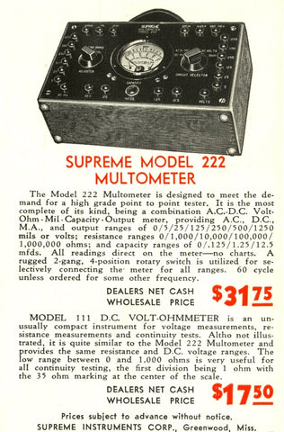 1930s multimeter ad