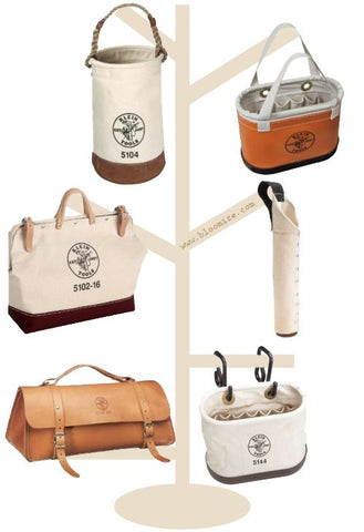 assortment of Klein canvas bags