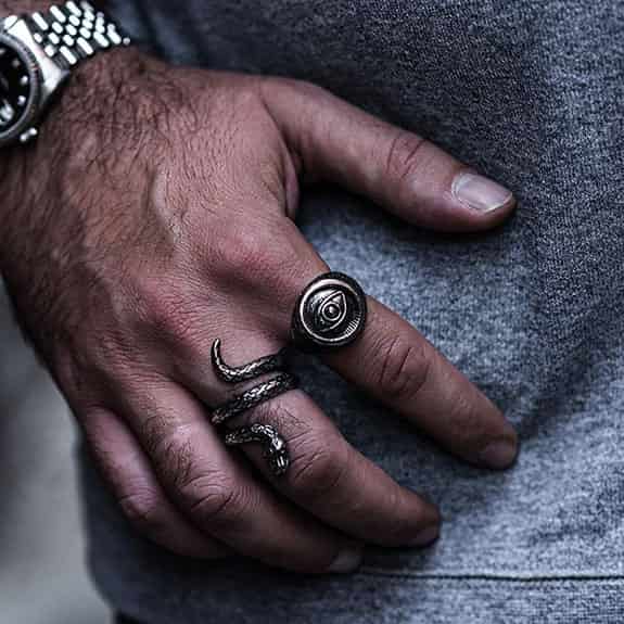 bague serpent homme