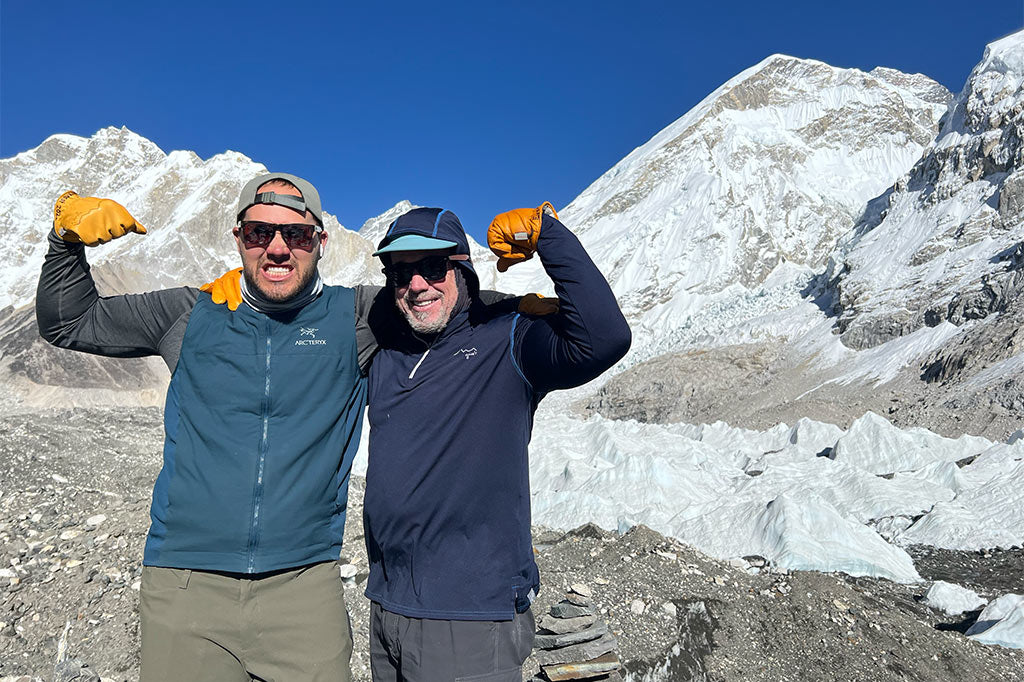 Bill and his son-in-law at the base camp