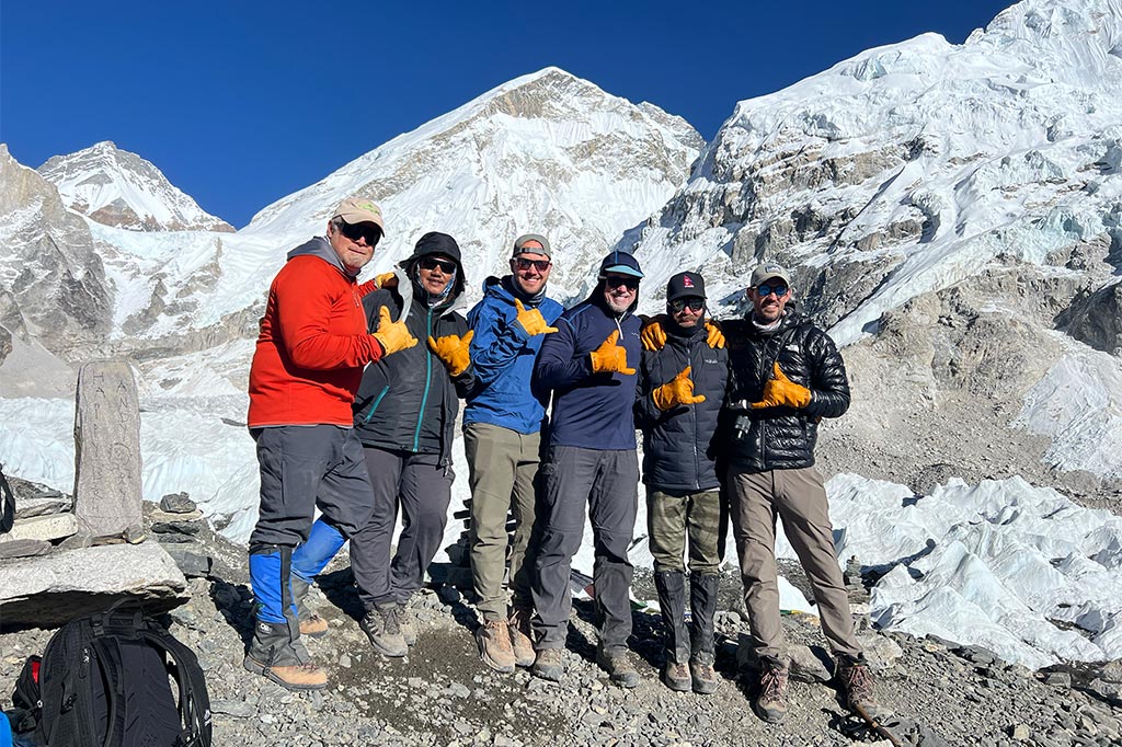 The group at Everest base camp