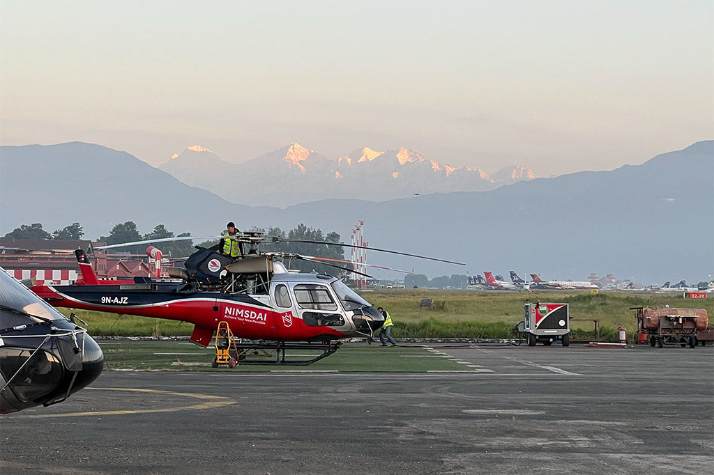 Helicopter ride to Lukla