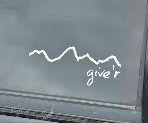 Give'r Sticker, Tetons, Jackson Hole, Die-Cut Sticker Install