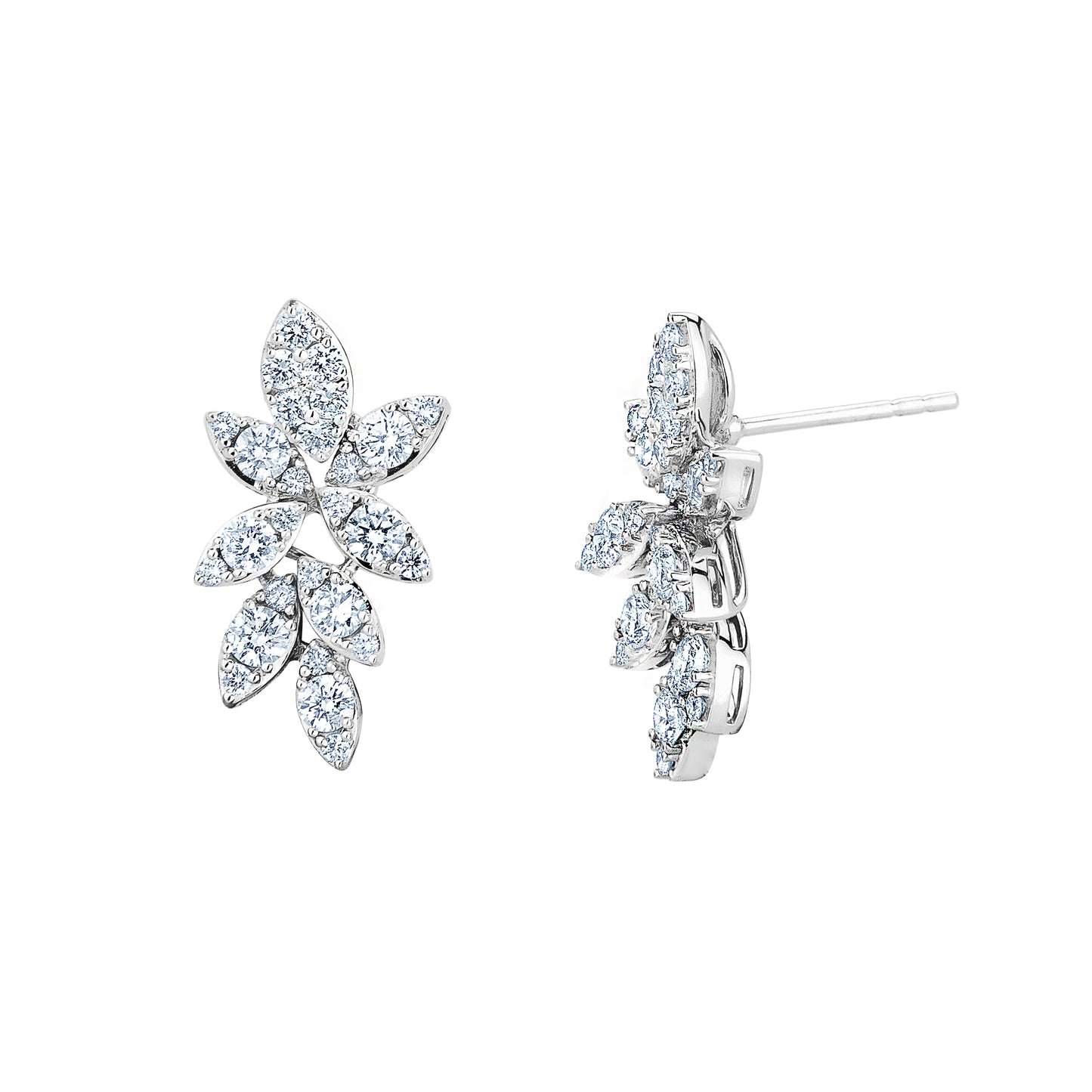 Tiffany Victoria® earrings in platinum with diamonds, small. | Tiffany & Co.