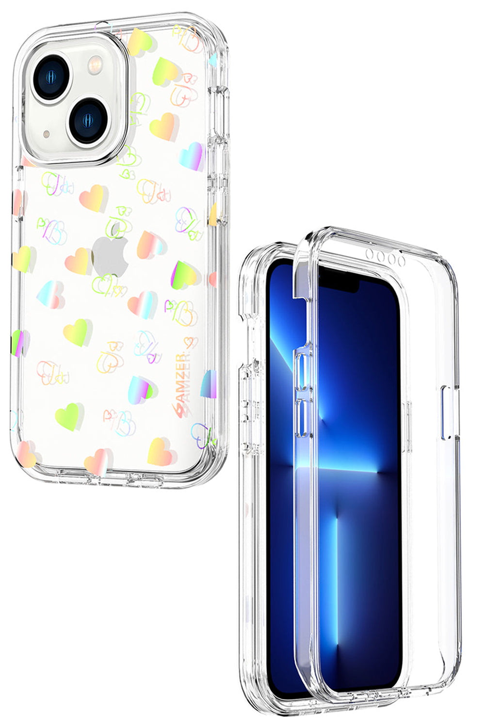 AMZER Crusta Hybrid Full Body Case with Built-in Screen Protector Case for iPhone 13
