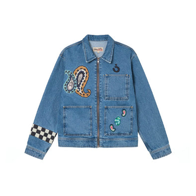 M stussy noma denim zip work jacket-