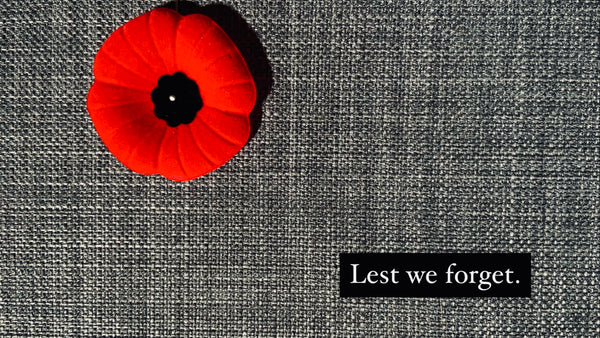 Lest We forget, Remembrance Day Poppy, Buy from veterans this November 11