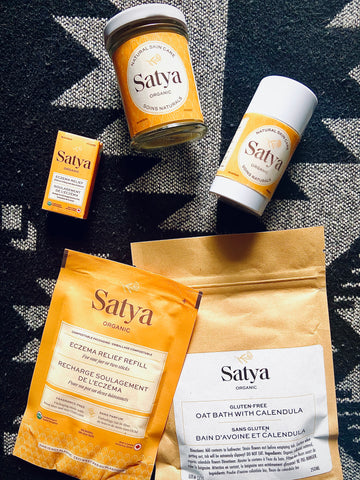 Satya Organic Skin Care, Indigenous natural healing approved by health Canada, eczema treatment that works, skin care for dermatitis rosacea dry skin and burns, sunburn care, soothing anti-inflammatory moisturizer, natural skin care for eczema, indigenous owned Canadian brand