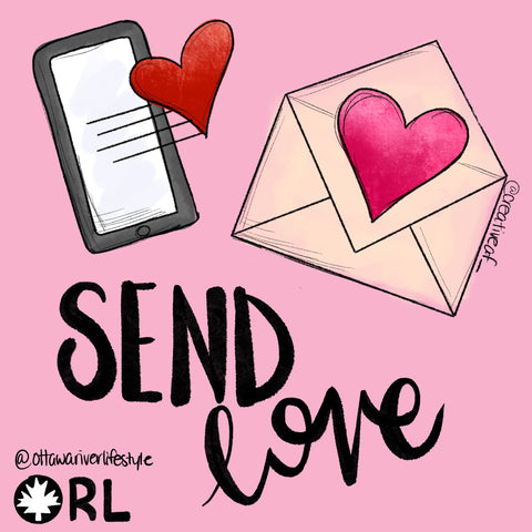 30 day challenge send love artwork, Ottawa mail, Canada Post, Share kindness spread love 