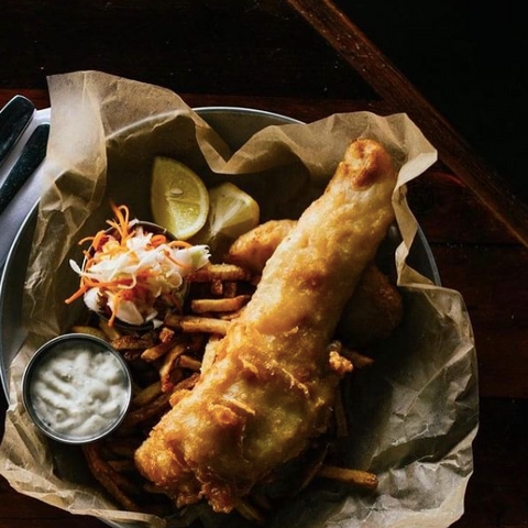 Whalesbone seafood restaurants Ottawa, Classic Fish and chips from Whalesbone on Bank, find fish at Elmdale Tavern, known for fresh oysters